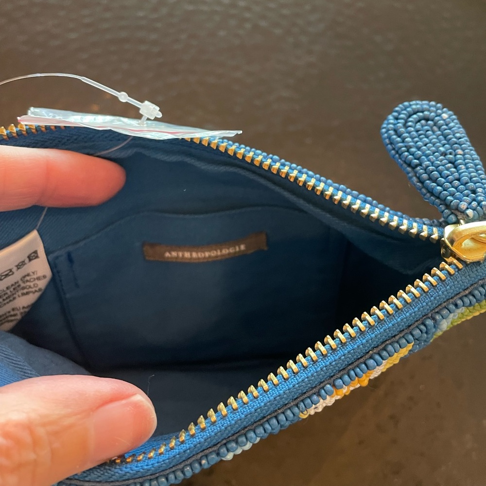 NWT Anthropologie The Fiona Beaded Pouch City Edition in Capri - Picture 7 of 7